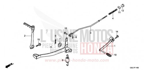 PEDALE DE FREIN/BIE. DE DEMARREUR DE KICK CRF50FD de 2013